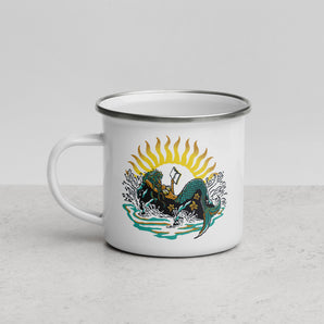 Mermaid Reader Enamel Mug