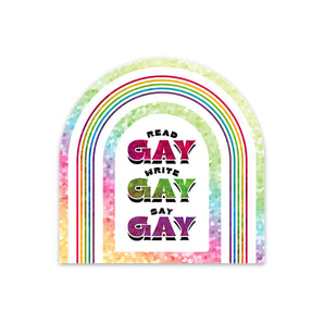 Say Gay Pride Glitter Sticker